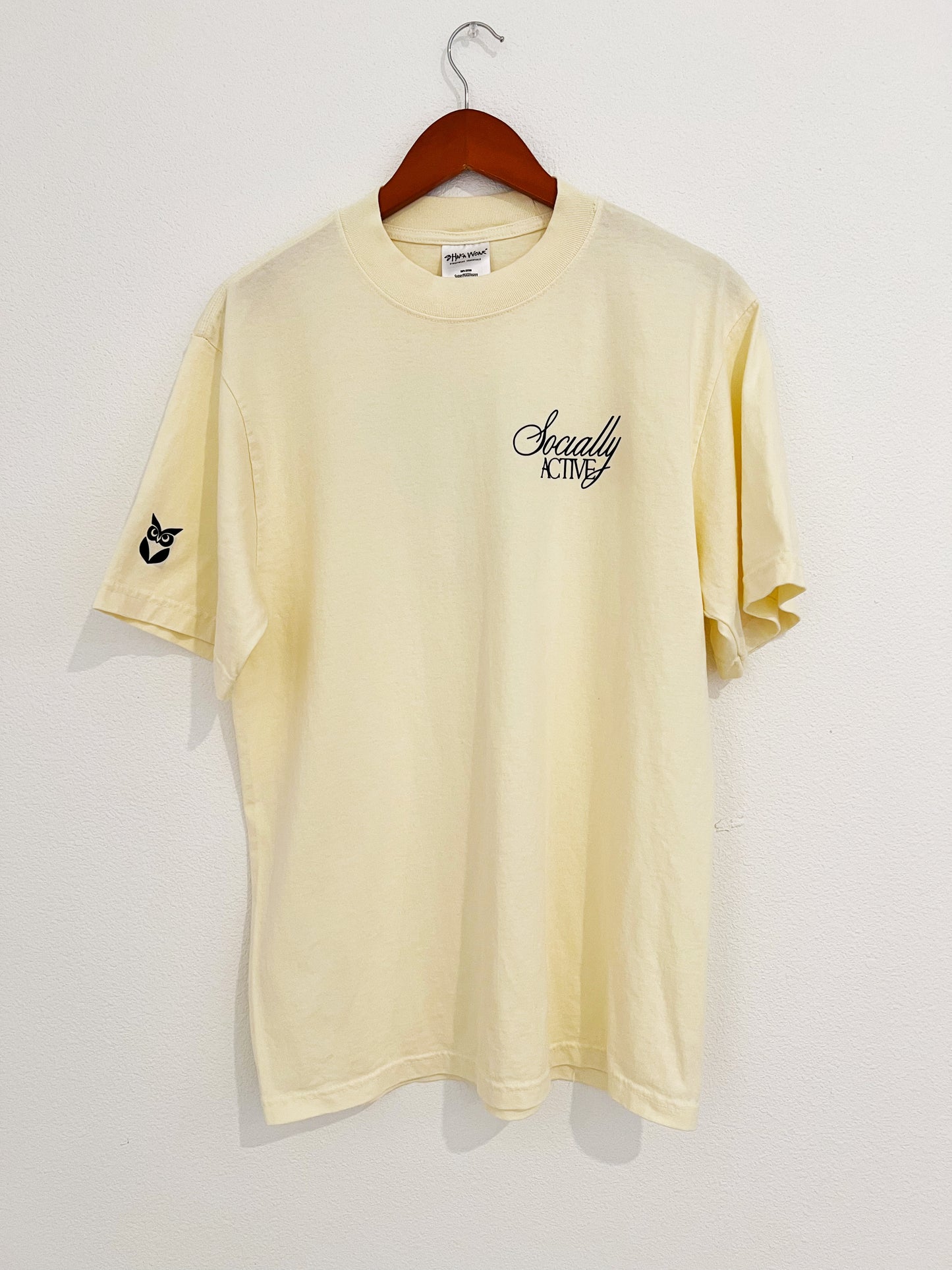 Cream Socially Active Heavyweight Tee – 7.5oz